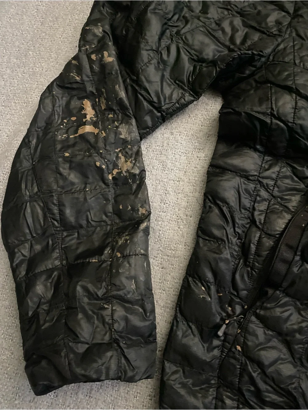 The North Face Black Quilted Puffer Jacket with Logo